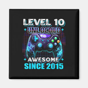 10th Birthday Boy Level 10 Gamer 10 Year Video Gam Magnet