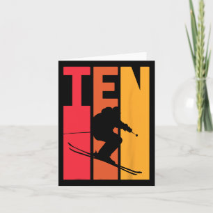 10th Birthday Boy Retro Ski Lover Skier 10 Years O Card