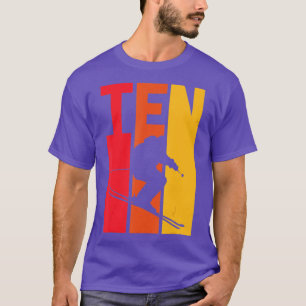 10th Birthday Boy Retro Ski Lover Skier 10 Years O T-Shirt