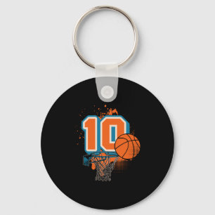 10th Birthday Boy Sketll Player Sketll 10 Years Ol Key Ring
