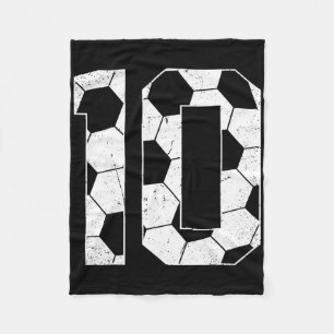 10th Birthday Boy Soccer Player Footll 10 Years Ol Fleece Blanket
