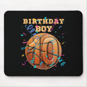 10th Birthday Boy Ten 10 Years Old Basketball Play Mouse Mat