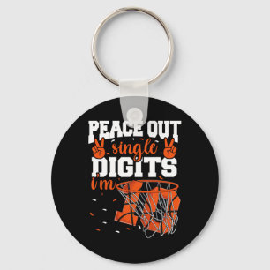10th Birthday  Boys Basketball Peace Out Single Di Key Ring