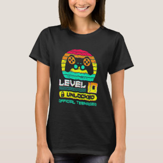 10th Birthday  Boys Level 10 Unlocked Official Tee
