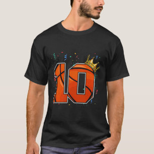 10th Birthday Bysketbyll Big Number 10 Year Old Bo T-Shirt