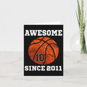 10th Birthday Bysketbyll Lover Gift 10 Years Old V Card