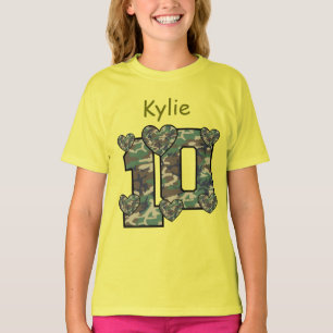 10th Birthday CAMO Custom Name V11 T-Shirt