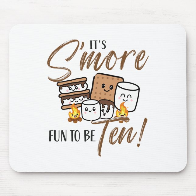 10th Birthday Campfire Marshmallow It's S'more Fun Mouse Mat (Front)