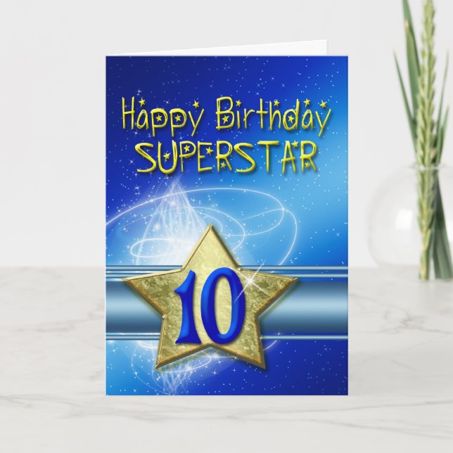 10th Birthday card for Superstar (Front)