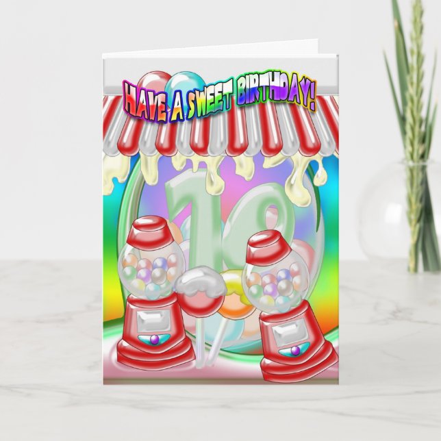 10th Birthday Card - Sweet Birthday - Gumballs And (Front)