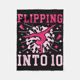 10th Birthday Cheerleader Ten Year Old Cheerleadin Fleece Blanket