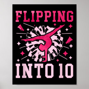 10th Birthday Cheerleader Ten Year Old Cheerleadin Poster