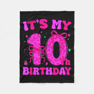 10th birthday coquette bow 10th birthday girl10th fleece blanket