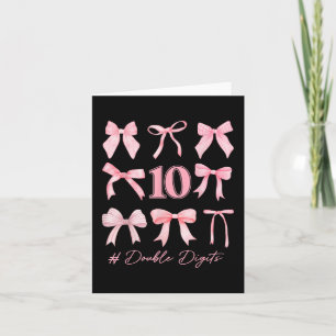10th Birthday Coquette Bow Double Digits Birthday  Card