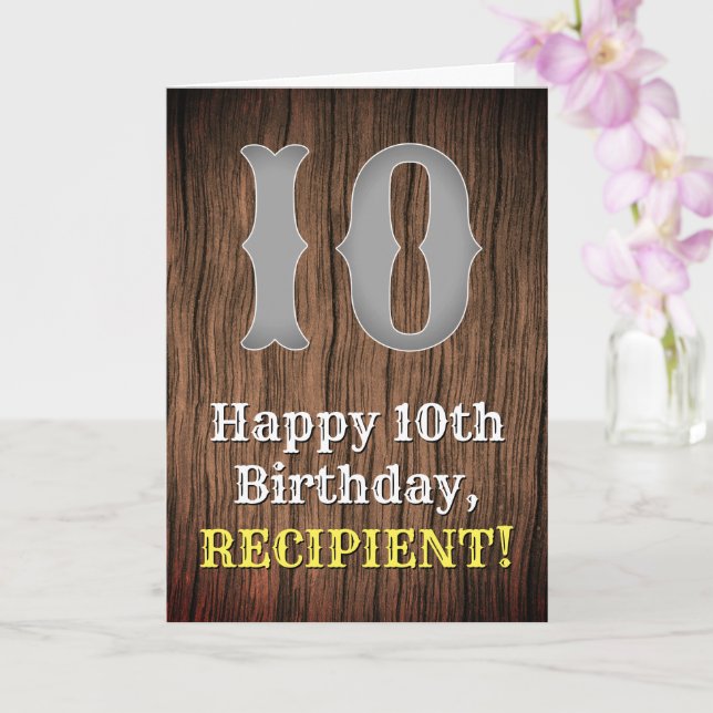 10th Birthday: Country Western Inspired Look, Name Card (Orchid)