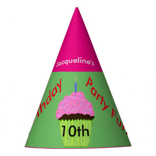 10th Birthday Cupcake Balloons Any AGE Party Hat