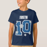 10th Birthday Custom Name SILVER STARS V04