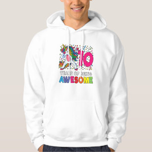 10th Birthday Dabbing Unicorn Party Gift 10 Years Hoodie