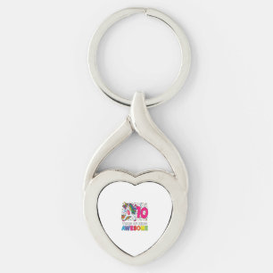 10th Birthday Dabbing Unicorn Party Gift 10 Years Key Ring