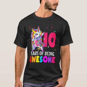 10Th Birthday Dabbing Unicorn Party Gift 10 Years T-Shirt