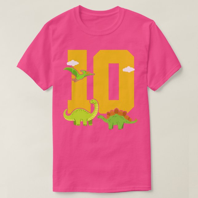 10th Birthday Dinosaur T-Shirt (Design Front)