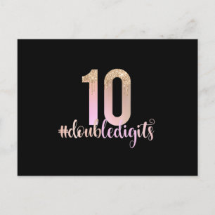 10th Birthday Double Digits Girls Peach Ombre Postcard