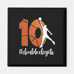 10th Birthday Double Digits Ten Basketball For Boy Magnet