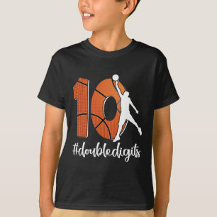 10th Birthday Double Digits Ten Basketball For Boy T-Shirt