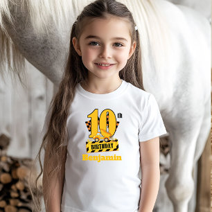 10th Birthday Dump Druck construction theme Party  Tri-Blend Shirt