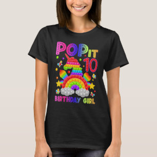 10th Birthday Fidget Toy Pop It Birthday Girl 10 Y T-Shirt