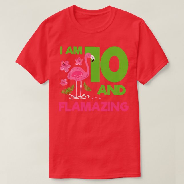 10th Birthday Flamingo 2 T-Shirt (Design Front)