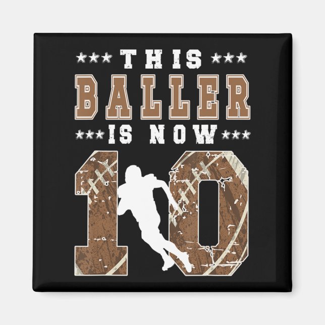 10th Birthday Football Boy Ten Year Old Football P Magnet (Front)
