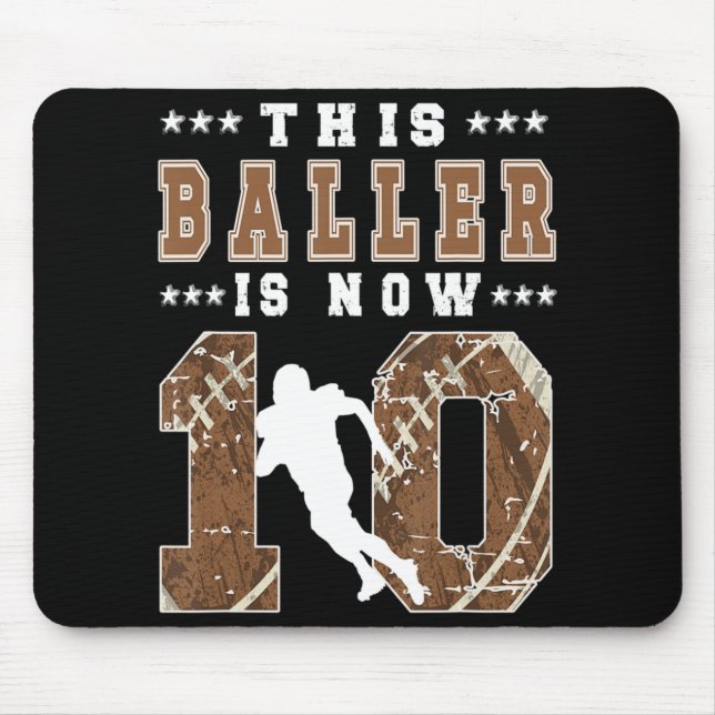 10th Birthday Football Boy Ten Year Old Football P Mouse Mat (Front)