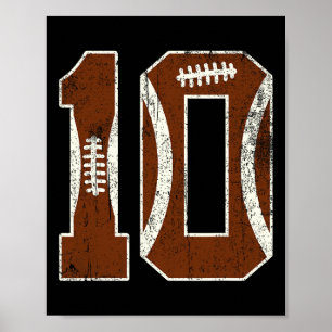 10th Birthday Football Lovers Bdy Boy 10 Year Old Poster