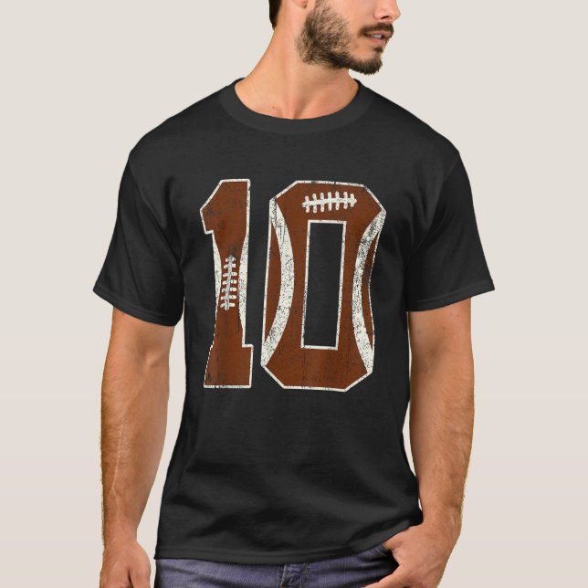 10th Birthday Football Lovers Bdy Boy 10 Year Old  T-Shirt (Front)