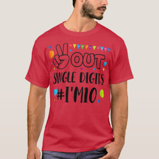 10th birthday for girls peace out single digits  T-Shirt