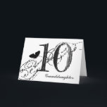 10th birthday for granddaughter, butterfly. card<br><div class="desc">A white background featuring a black butterfly and black text,  on this 10th birthday greeting for a granddaughter. My Funny Mind Greetings.</div>