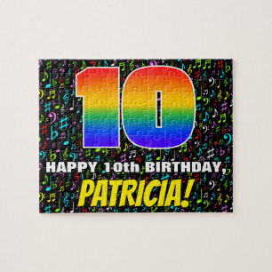 10th Birthday — Fun, Colourful Music Symbols & “10 Jigsaw Puzzle