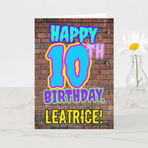 10th Birthday - Fun, Urban Graffiti Inspired Look Card