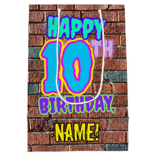 10th Birthday: Fun, Urban Graffiti Inspired Look Medium Gift Bag