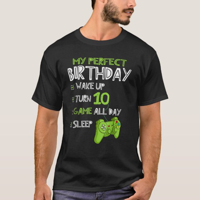 10th Birthday Gaming 10 Years Old Perfect Gamer  B T-Shirt (Front)