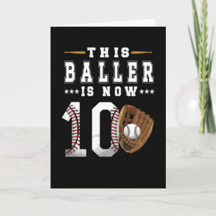 10th Birthday Gift Baseball Player 10 Year Old Boy Card