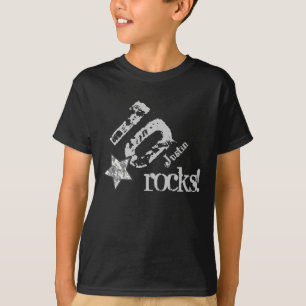 10th Birthday Gift Black Grey Number on Slant T-Shirt