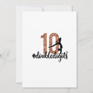 10th Birthday Gift Double Digits Girls Gymnastics Invitation