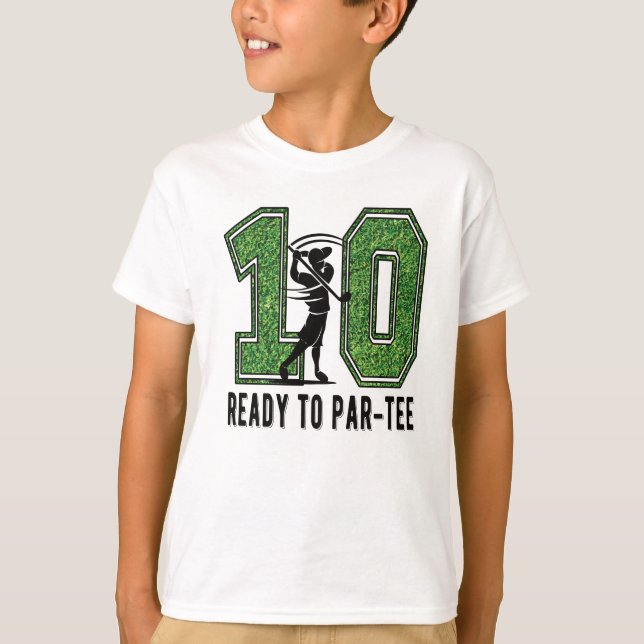 10th Birthday Gift Golf Player 10 Year Old Boy T-Shirt (Front)
