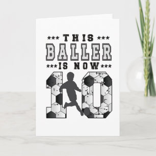 10th Birthday Gift Soccer Player 10 Year Old Boy Card