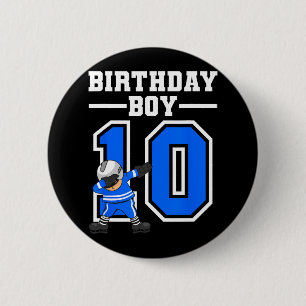 10th Birthday Gift Ten Vintage Hockey Birthday 10  6 Cm Round Badge