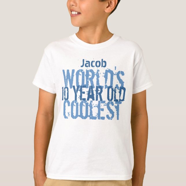 10th Birthday Gift World's Coolest 10 Year Old Boy T-Shirt (Front)