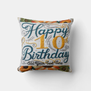 10th Birthday Gifts Perfect 10-Digit Throw Pillow! Cushion