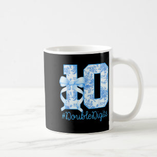 10th Birthday Girl Blue Coquette Bow 10 Year Old Coffee Mug